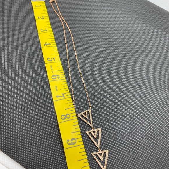 Rose Gold Triple Arrow Necklace - Picture 6 of 7